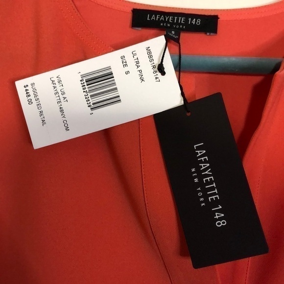 𝅺LAFAYETTE 148 New York Ultra Pink Hayley Blouse Size Small - Picture 6 of 7